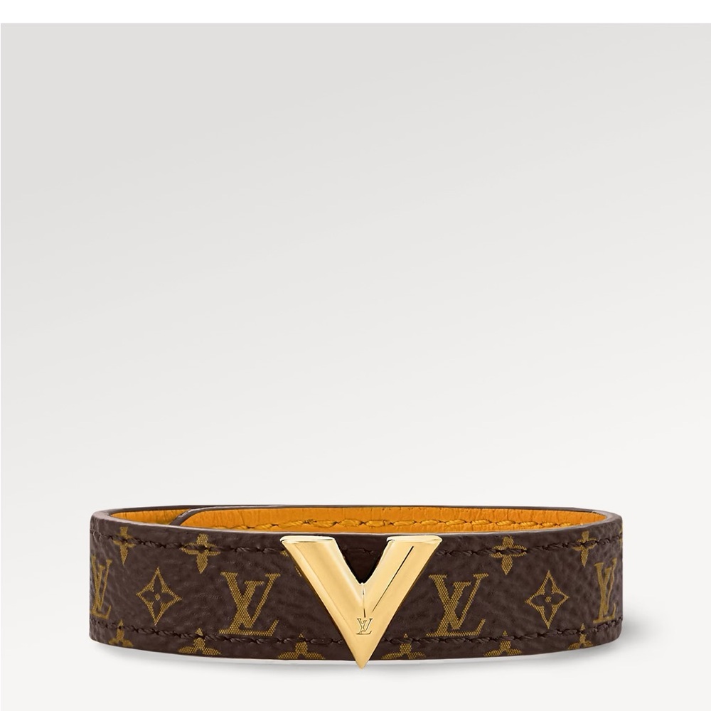 Louis Vuitton Monogram Brown Essential V Bracelet with Gold Accents size 15 - Picture 2 of 15